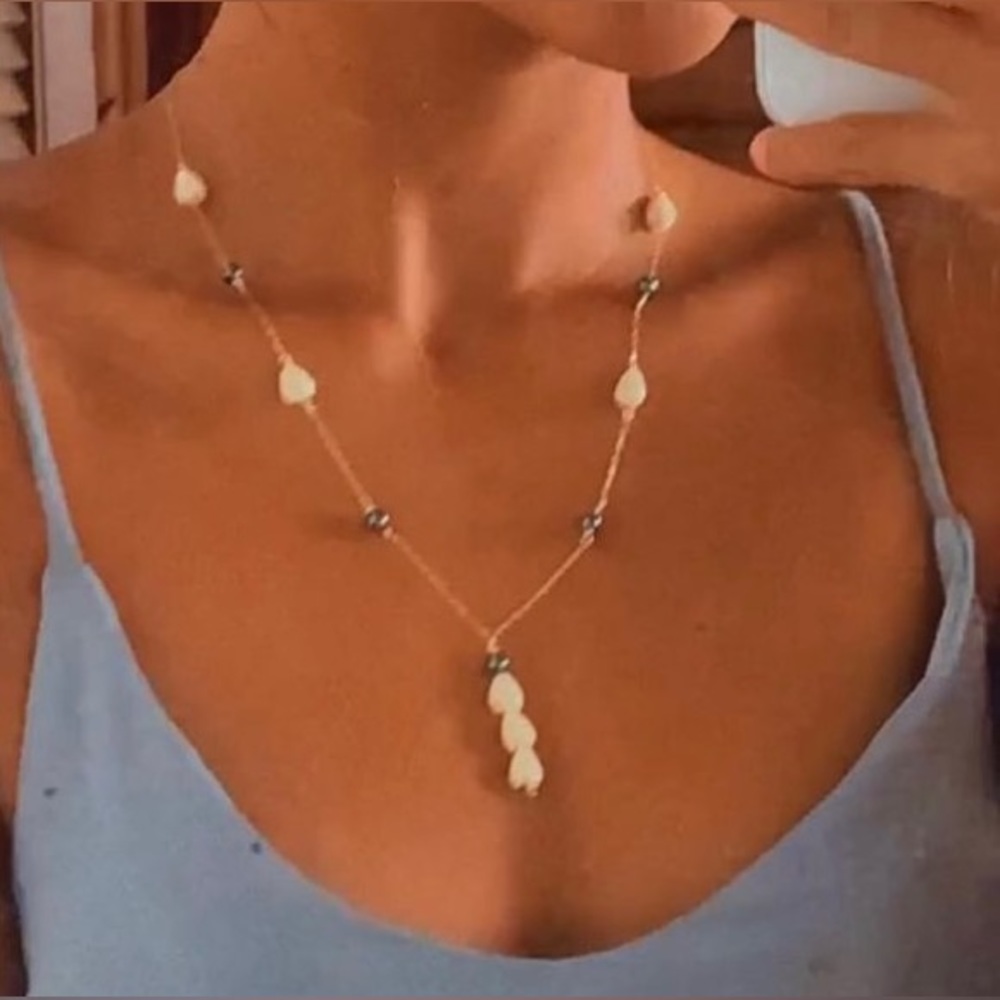 Hand Carved Pikake Necklace🤍